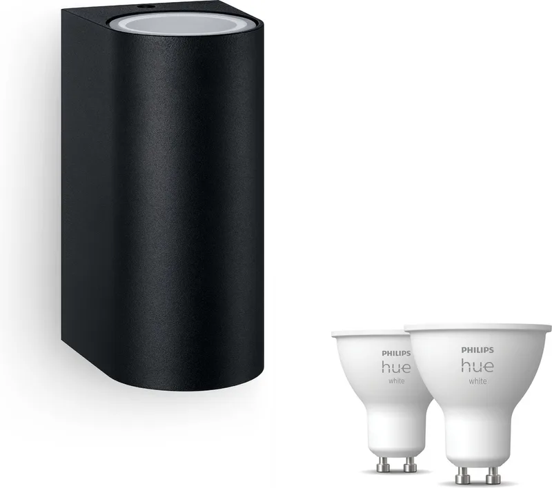 Nightingale Wandlamp voor Buiten Up & Down - Buitenlamp - GU10 - Warmwit Licht - Hue White by Philips Hue in Black – product photo