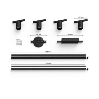 Perifo railsystem 4x spots zwart fra Philips Hue – produktbillede 5 af 5
