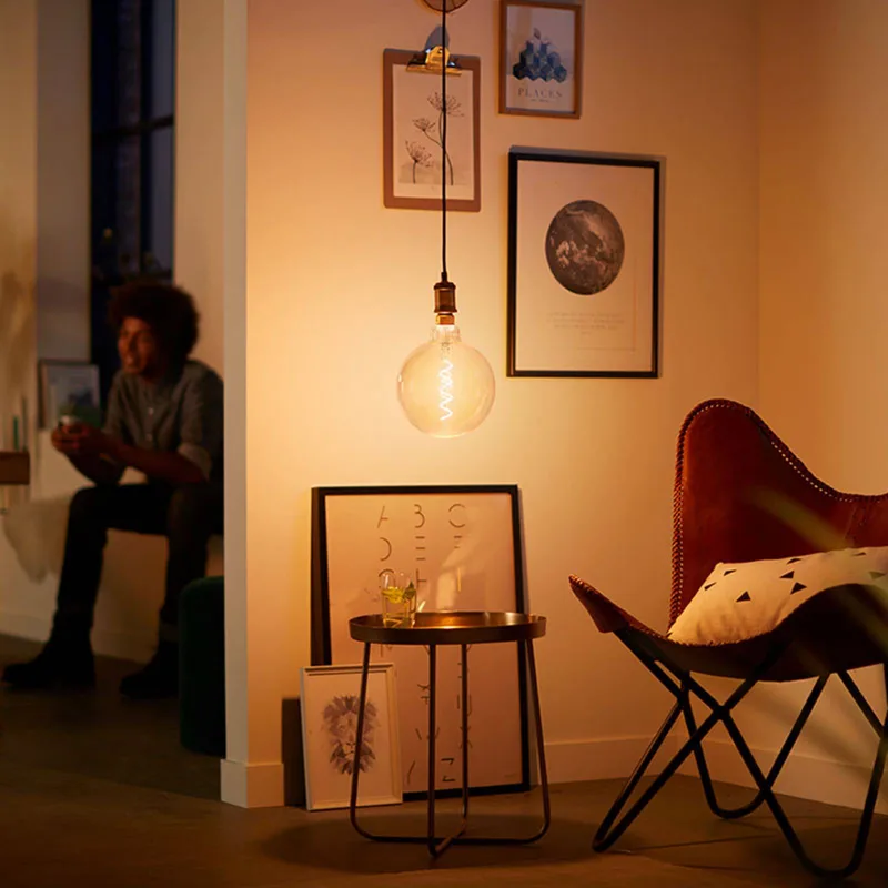 Philips Vintage hanglamp E27, roségoud de Philips Hue en Noir, Roségoud – photo du produit 2 sur 5