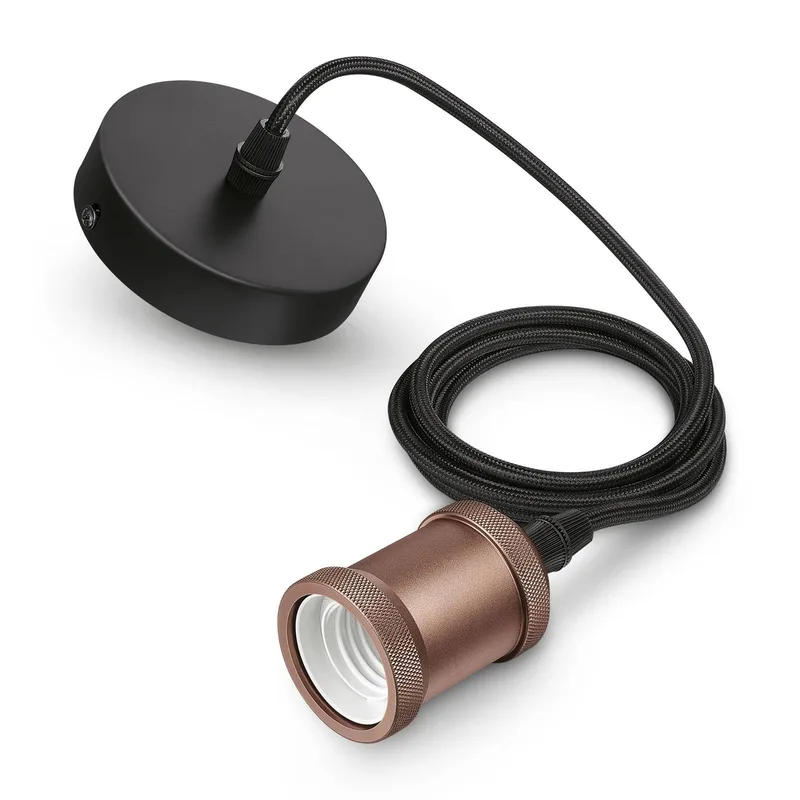 Philips Vintage hanglamp E27, roségoud de Philips Hue en Noir, Roségoud – photo du produit 1 sur 5