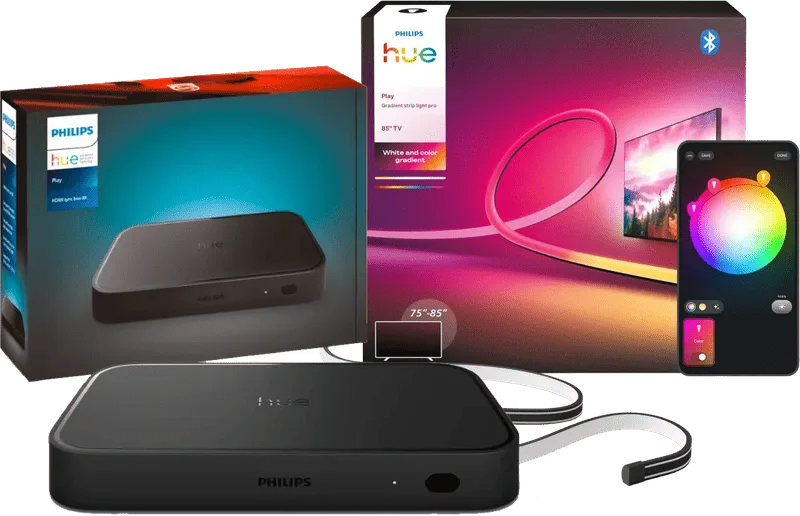 Play Pro Gradient LED Strip 75 tot 85 inch TV + HDMI Sync Box 8K de Philips Hue – photo du produit