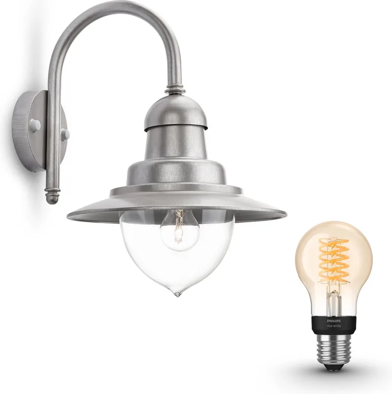 Raindrop Wandlamp voor Buiten - Buitenlamp - E27 - Warmwit Licht - Hue White Filament de Philips Hue en Zink – photo du produit
