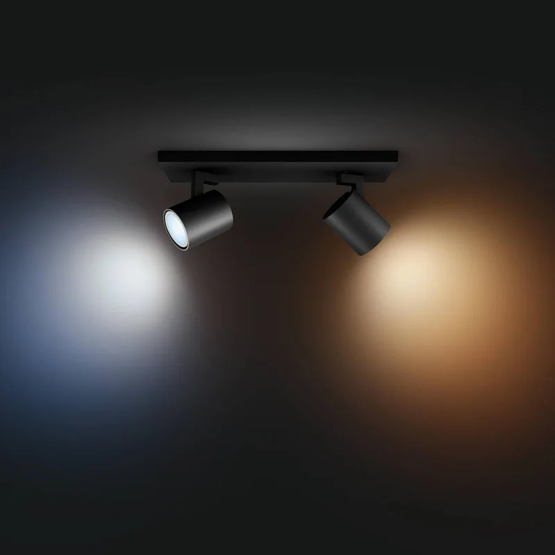 Runner LED spot, 2-lamps, dimschakelaar de Philips Hue en Noir – photo du produit 4 sur 4
