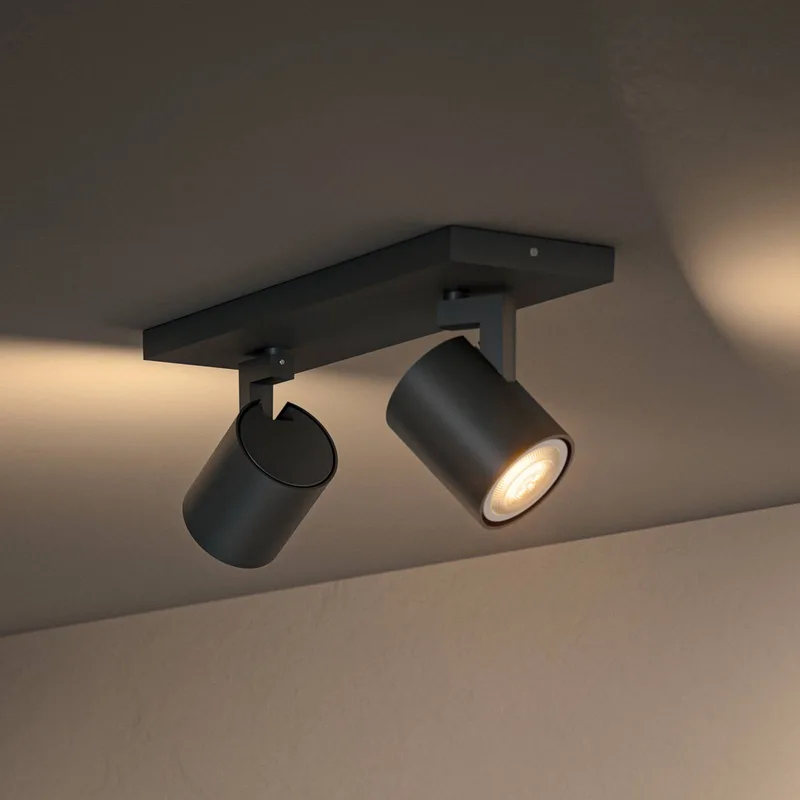 Runner LED spot, 2-lamps, dimschakelaar by Philips Hue in Black – product photo