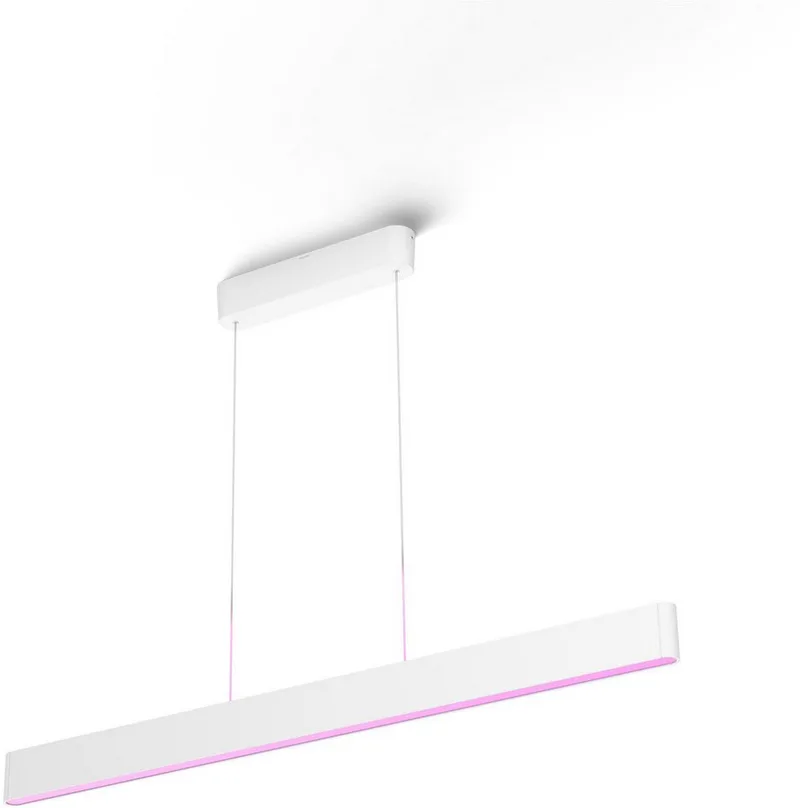 Smarte LED-Leuchte White & Color Ambiance Ensis Pendelleuchte Abschaltautomatik, Bluetooth, CCT - über Fernbedienung, Dimmfunktion, Farbsteuerung, Farbwechsel, Leuchtdauer einstellbar, Memoryfunktion, Nachtlichtfunktion, RGB, Smart Home, Timerfunktion, dimmbar über Fernbedienung, e by Philips Hue in White – product photo 2 of 5
