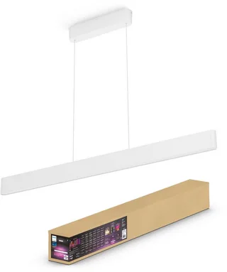 Smarte LED-Leuchte White & Color Ambiance Ensis Pendelleuchte Abschaltautomatik, Bluetooth, CCT - über Fernbedienung, Dimmfunktion, Farbsteuerung, Farbwechsel, Leuchtdauer einstellbar, Memoryfunktion, Nachtlichtfunktion, RGB, Smart Home, Timerfunktion, dimmbar über Fernbedienung, e by Philips Hue in White – product photo 1 of 5