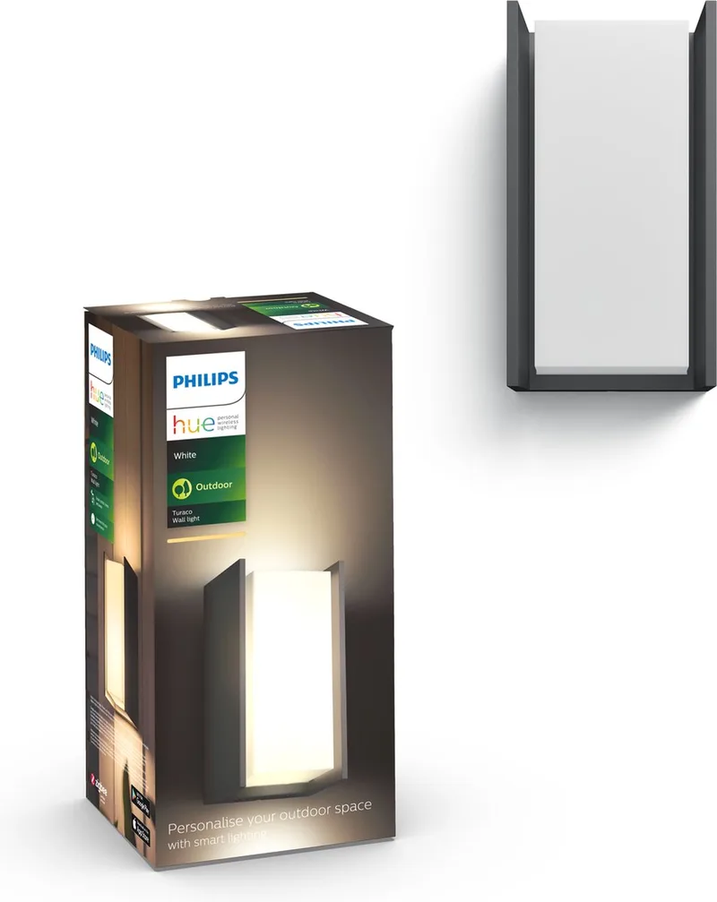 Turaco muurlamp - warmwit licht - zwart van Philips Hue in Grijs – productfoto