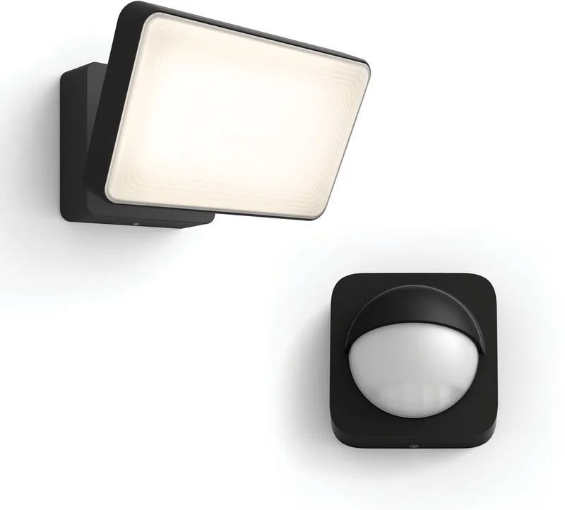 Welcome Verstraler (Zwart) - Buitenlamp met Bewegingssensor - Warmwit Licht - Incl. Hue Bewegingssensor voor Buiten - Hue White by Philips Hue in White – product photo