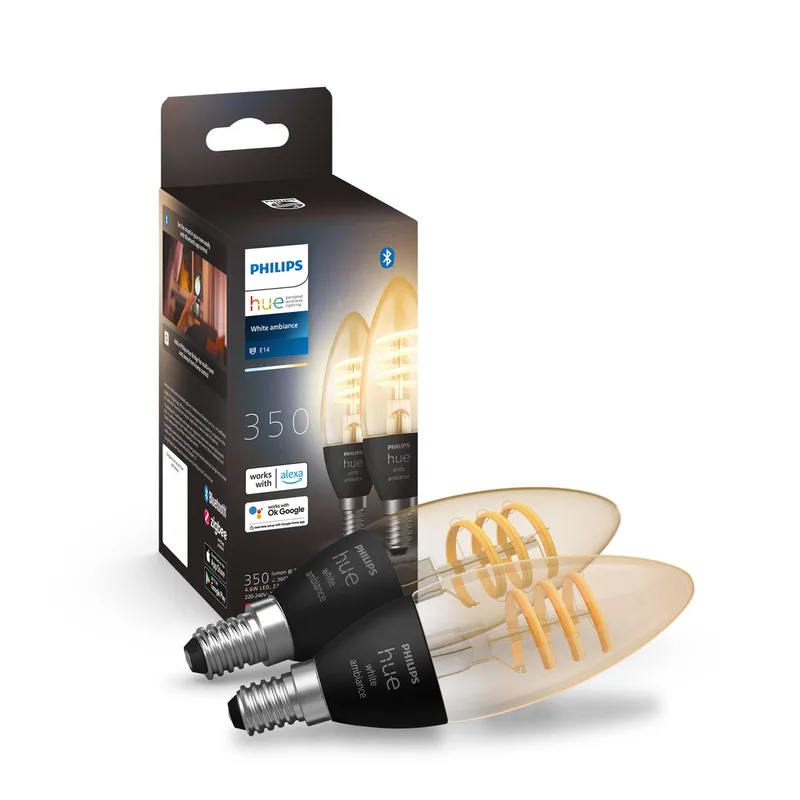 White Ambiance E14, 4,6 W, 350 lm, 2st fra Philips Hue – produktbillede