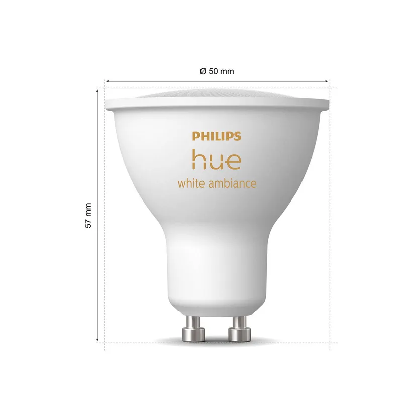 White Ambiance GU10 4,2 W reflectorlamp, set van 3 fra Philips Hue – produktbillede