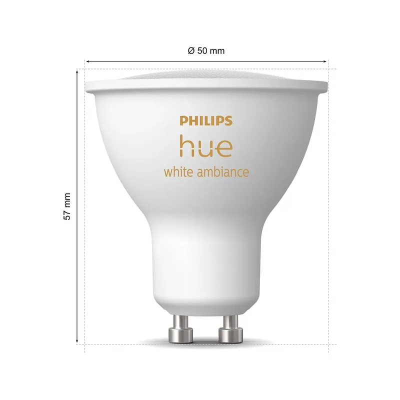 White Ambiance LED-reflectorlamp GU10 4,2 W, set van 2 fra Philips Hue – produktbillede