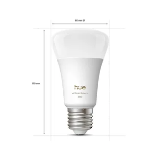 White Ambiance Smart E27 LED, 6 W, 810 lm, CCT, set van 4 från Philips Hue – produktbild 3 av 5
