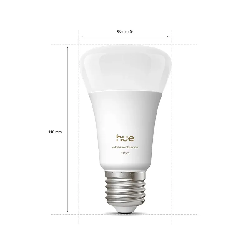 White Ambiance Smart E27 LED, 8,1 W, 1100 lm, CCT från Philips Hue – produktbild 3 av 5