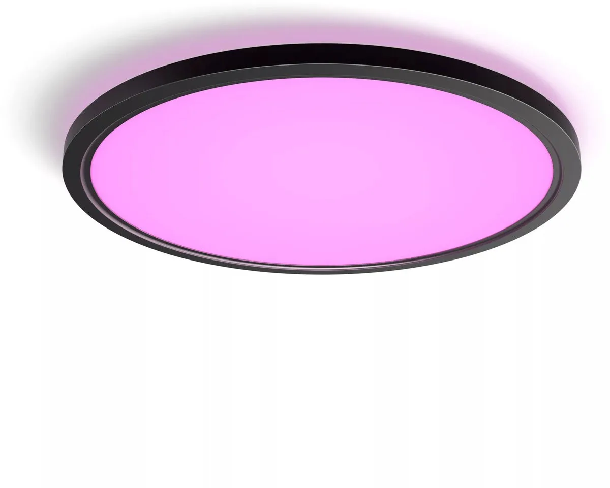 White and Color ambiance Tento rond WCA LED-plafondpaneel 54,2 cm zwart de Philips Hue – photo du produit