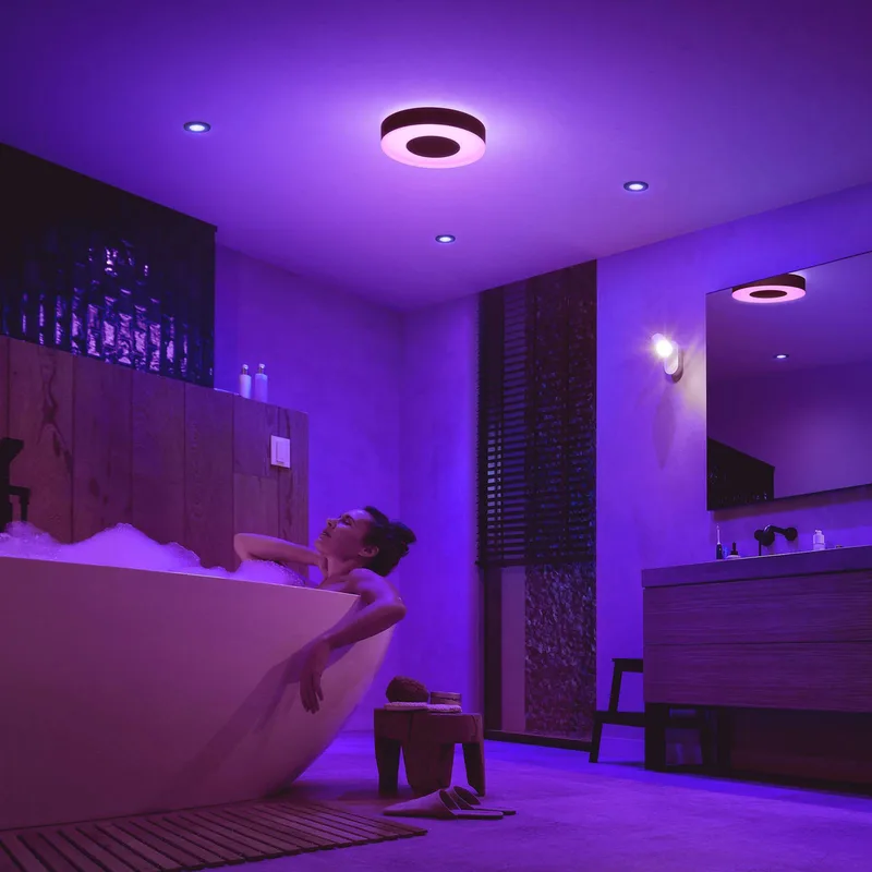 Xamento LED plafondlamp 38cm zwart de Philips Hue en Noir, Blanc – photo du produit 5 sur 5