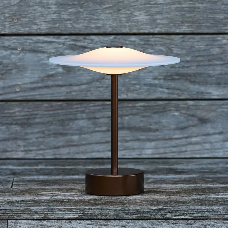 Sinus 22 draagbare LED tafellamp, brons, IP44 by Piet Hein – product photo