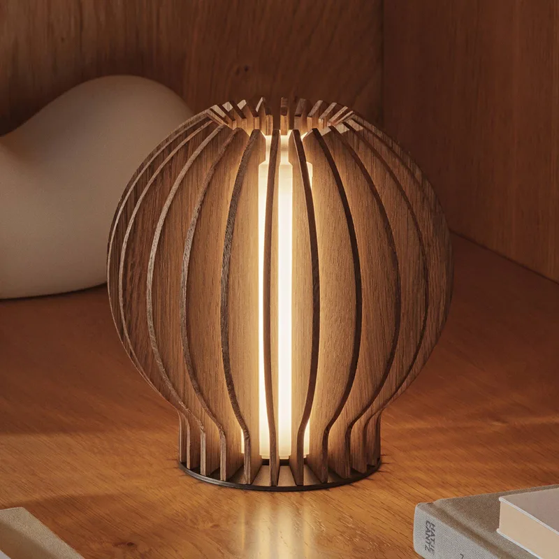 Acculamp RADIANT donker hout 14 cm by PLEASE WAIT to be SEATED in Donker eiken – product photo