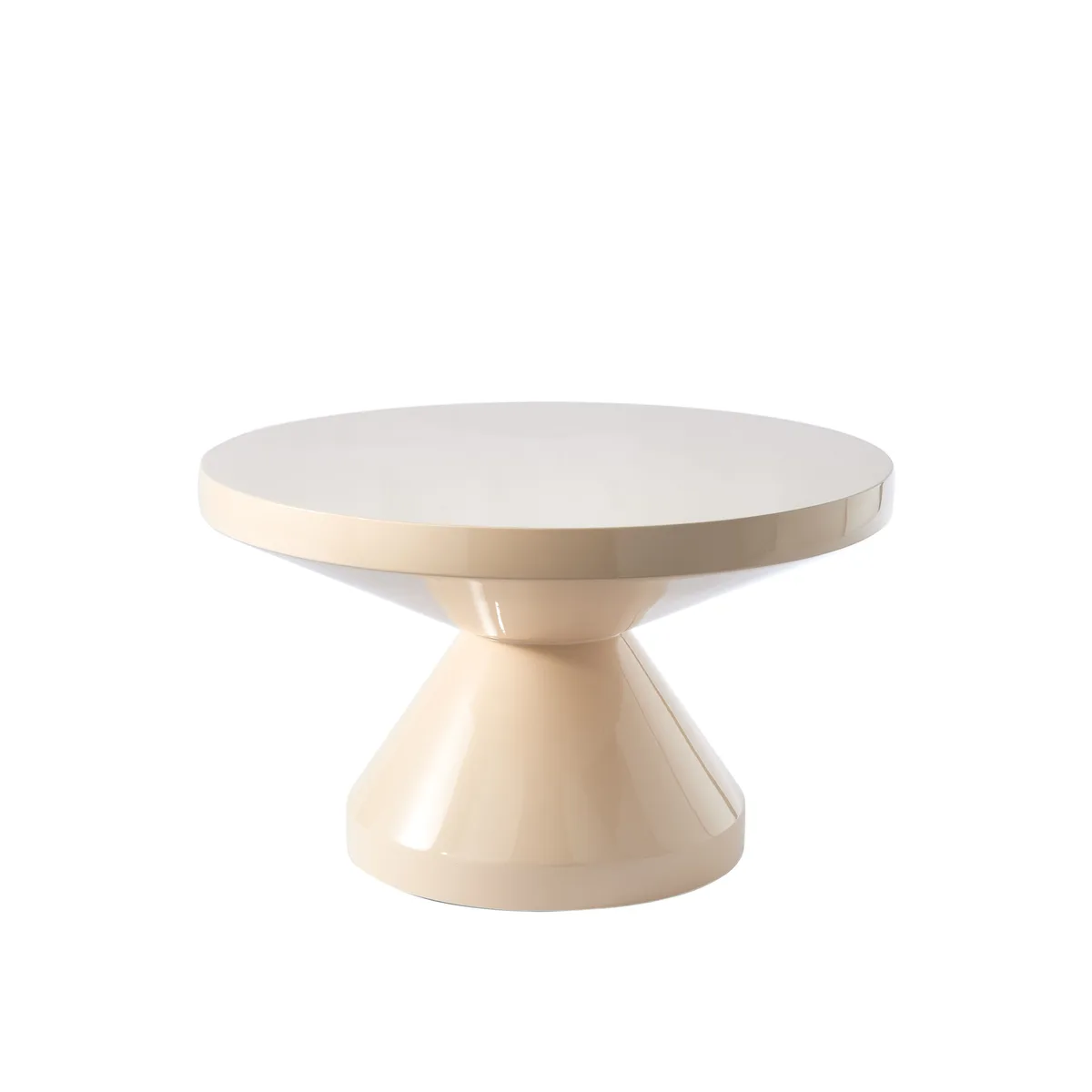 Couchtisch Zig Zag - Beige - lackiertes Polyester de Pols Potten – photo du produit