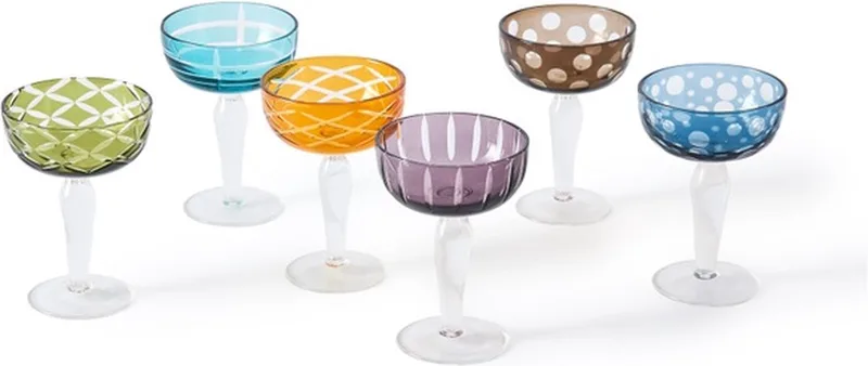 Coupe Glazen Cuttings Multicolour (set van 6) by Pols Potten in Multicolor – product photo