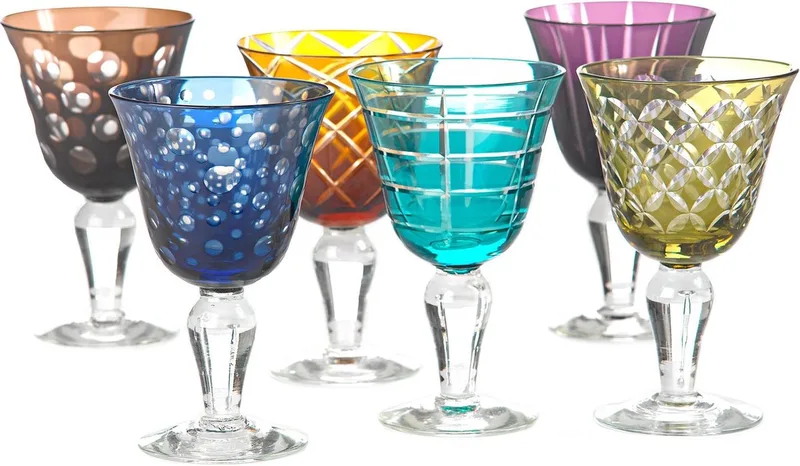 Cuttings - Wijnglazen - Set van 6 van Pols Potten in Multi – productfoto