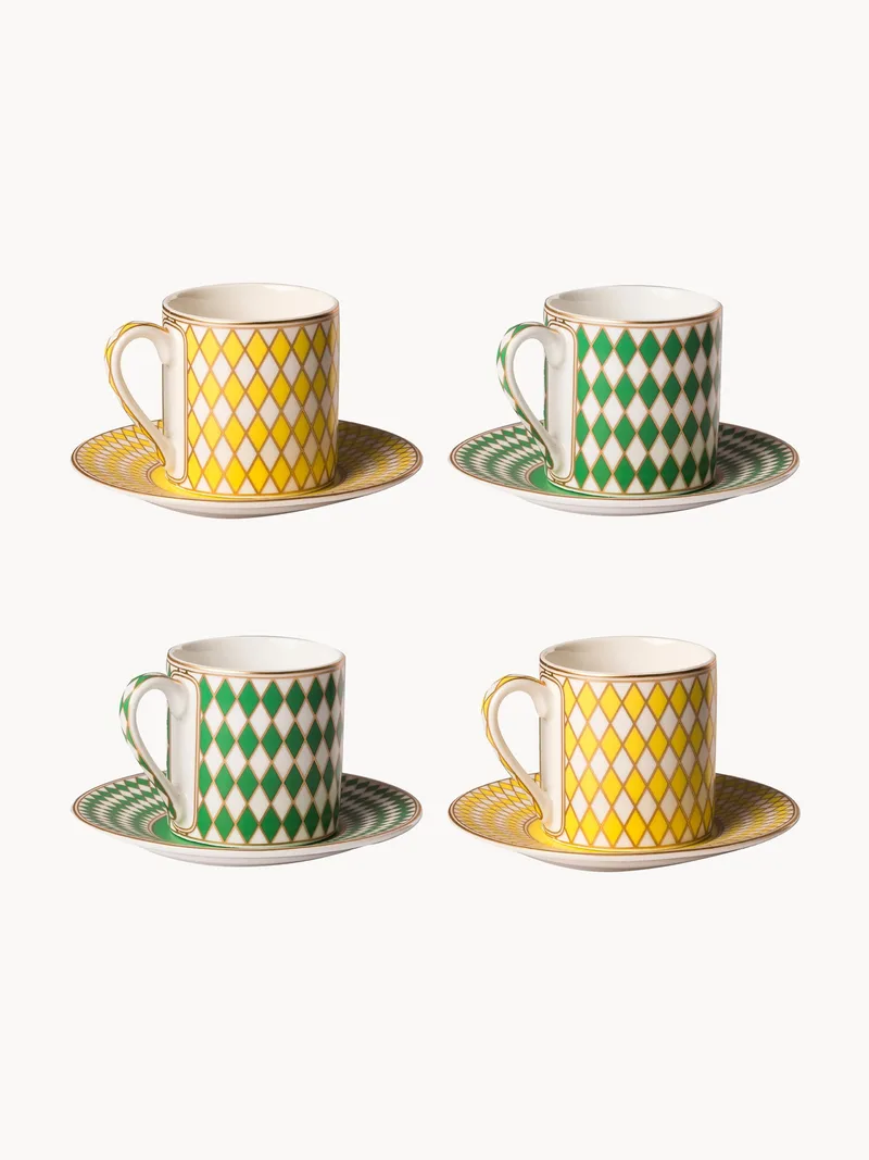 Espressokopjes Chess met schoteltjes, 4-delig by Pols Potten – product photo