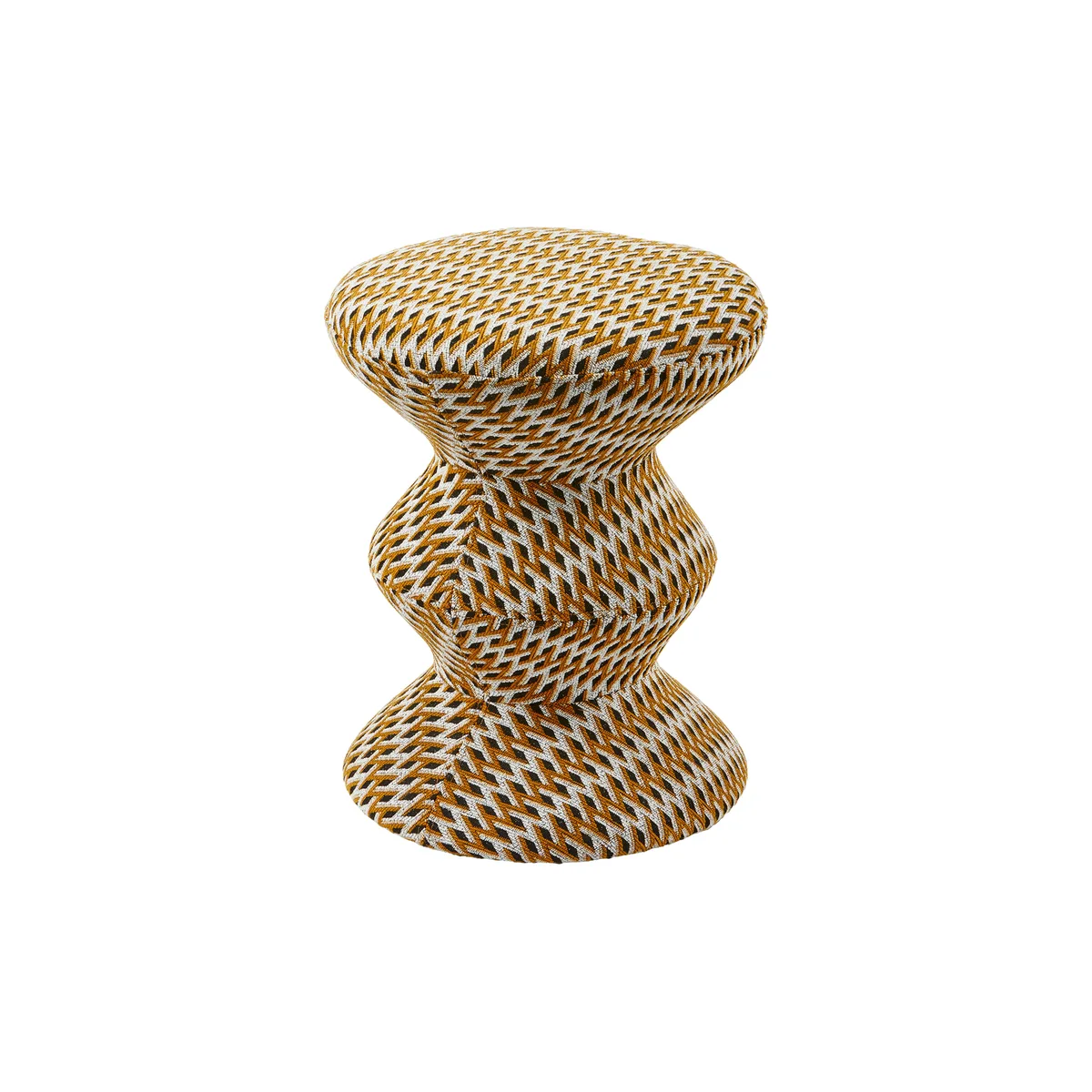 Gepolsterter Hocker Zig Zag - Gelb - Schaumstoff von Pols Potten – Produktfoto