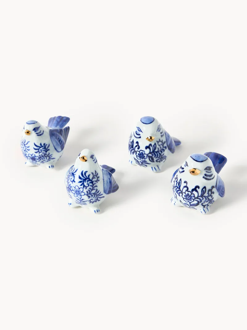 Handbeschilderde decoratieve objecten Blue Bird, 4-delig van Pols Potten – productfoto