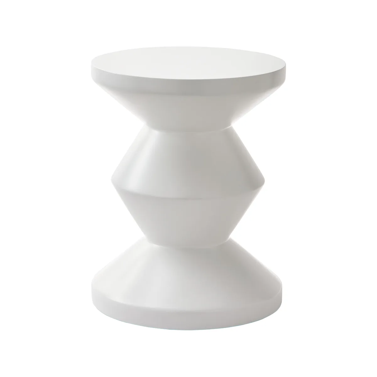 Hocker Zig Zag - Weiß - Glasfaser de Pols Potten – photo du produit