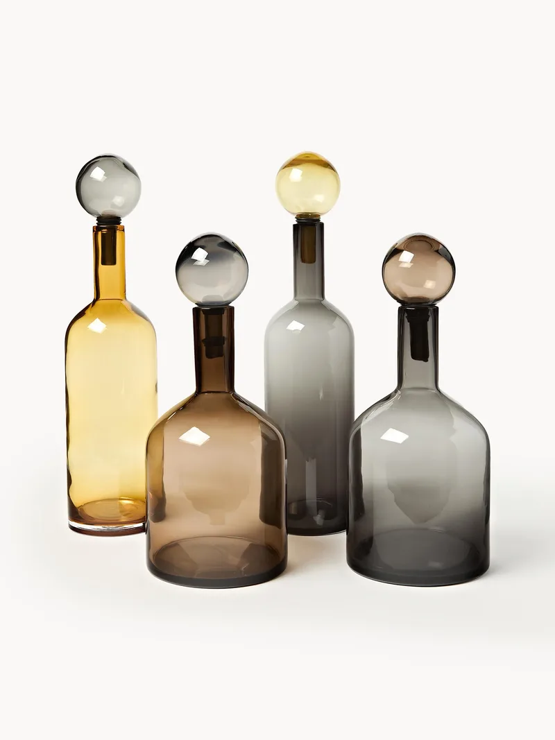 Mondgeblazen decoratieve flessen Bubbles, 4-delig van Pols Potten – productfoto
