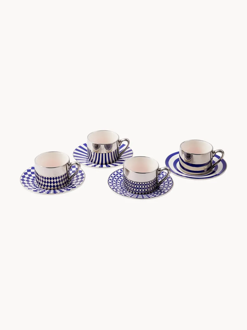 Porseleinen espressokopjes Aunty met schoteltjes, 8-delig by Pols Potten – product photo