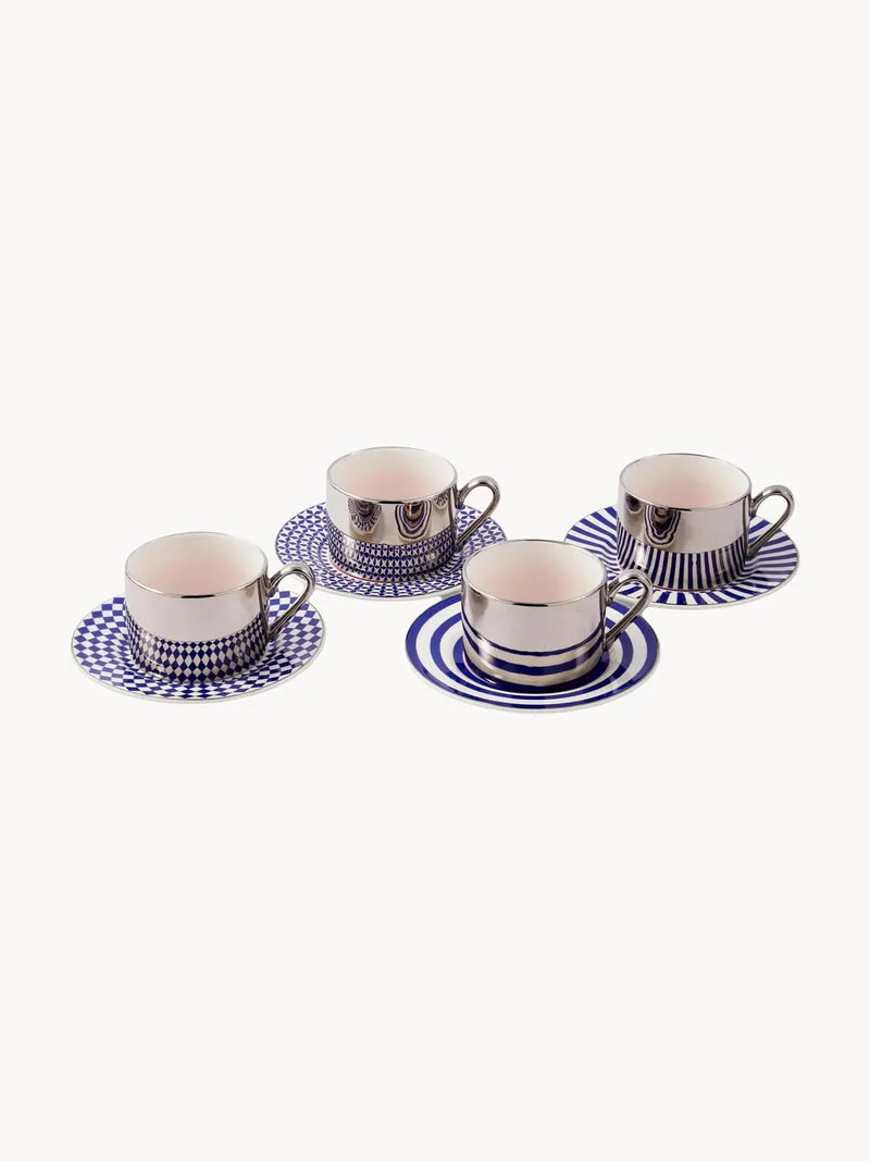 Porseleinen koffiekopjes Aunty met schoteltjes, 8-delig by Pols Potten – product photo