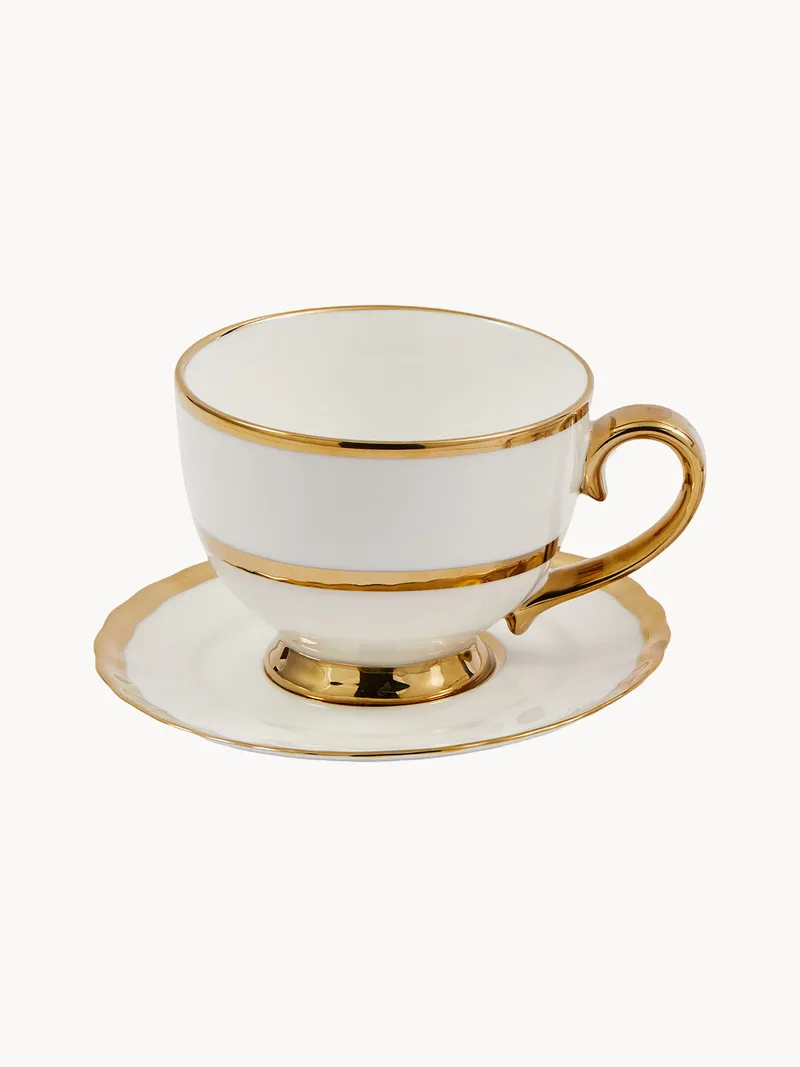 Porseleinen theekopjes met schoteltjes Golden, 4-delig by Pols Potten – product photo
