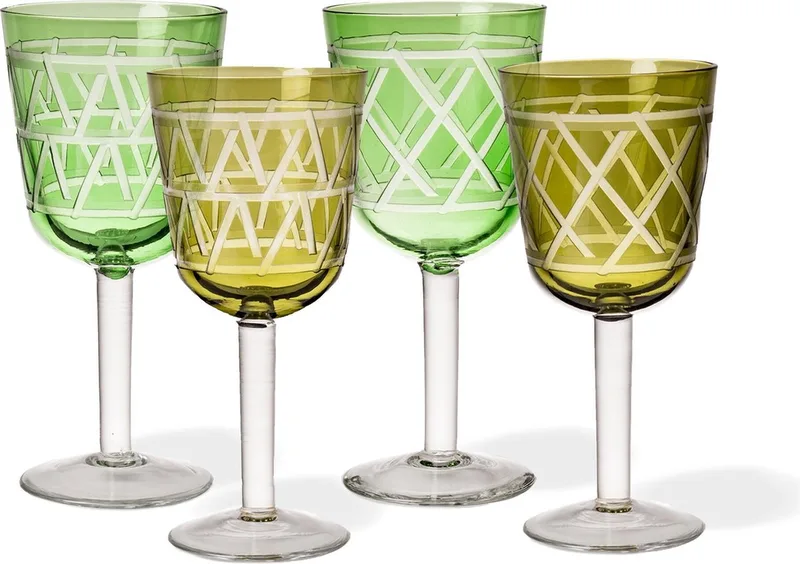 Wijnglas- Tie Up- Set/4 by Pols Potten in Groen – product photo