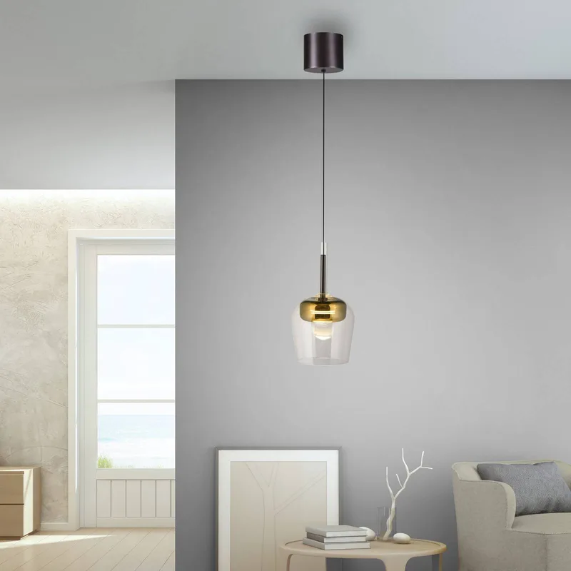 Paul Neuhaus Hanglamp Q-Kon goudkleurig Ø 21 cm van Q-Smart-Home in Goud, Helder – productfoto 2 van 5