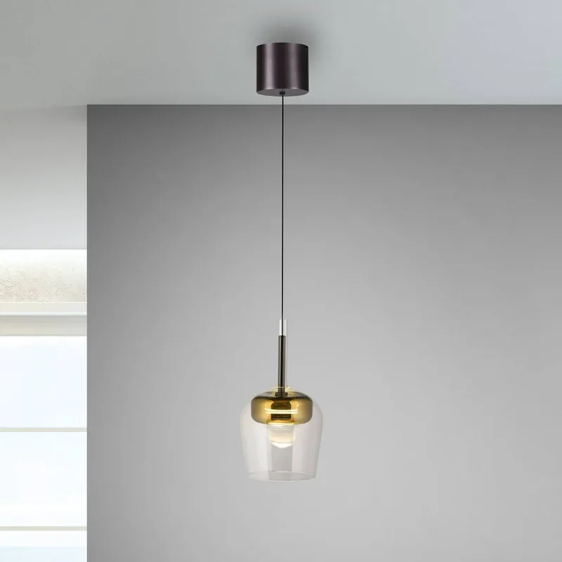 Paul Neuhaus Hanglamp Q-Kon goudkleurig Ø 21 cm by Q-Smart-Home in Gold, Helder – product photo