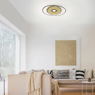 Paul Neuhaus Q-AMIRA LED plafondlamp ovaal, zwart van Q-Smart-Home in Zwart, Goud – productfoto 2 van 5