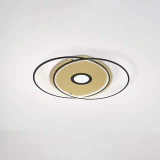 Paul Neuhaus Q-AMIRA LED plafondlamp ovaal, zwart van Q-Smart-Home in Zwart, Goud – productfoto 1 van 5