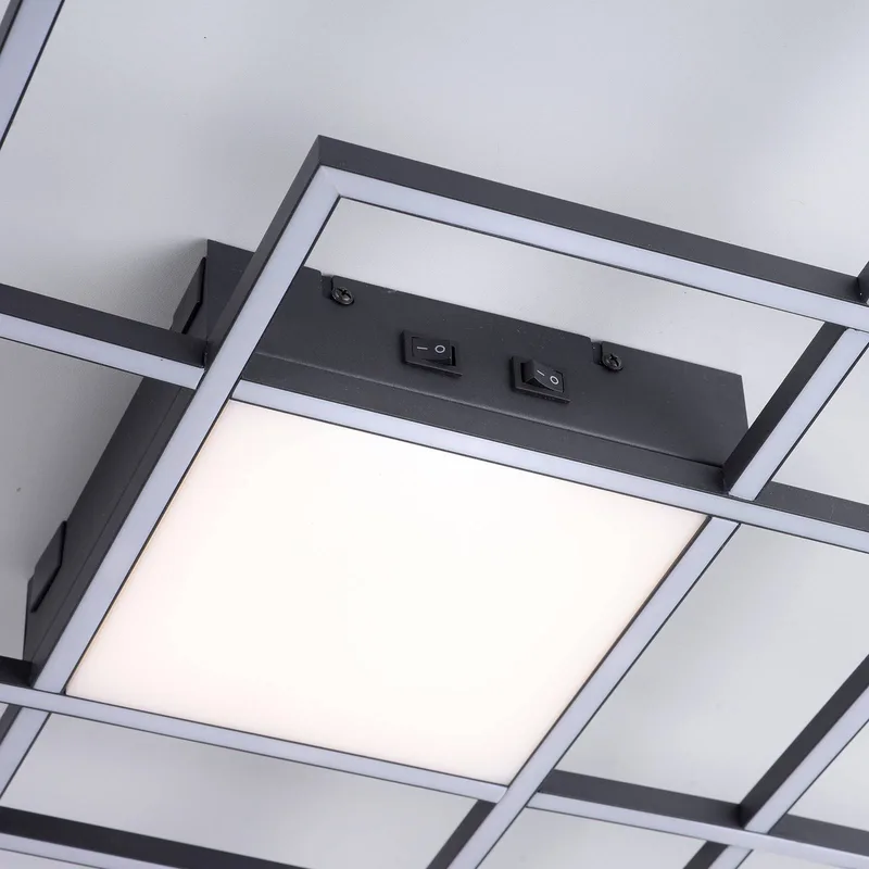 Paul Neuhaus Q-ASMIN LED plafondlamp, 80 x 80 cm van Q-Smart-Home in Zwart, Wit – productfoto 5 van 5