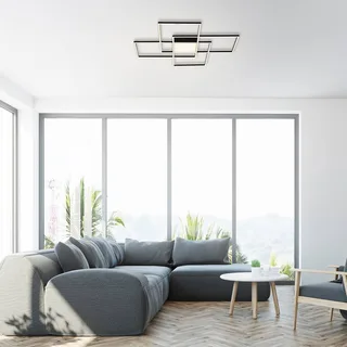 Paul Neuhaus Q-ASMIN LED plafondlamp, 80 x 80 cm van Q-Smart-Home in Zwart, Wit – productfoto 2 van 5