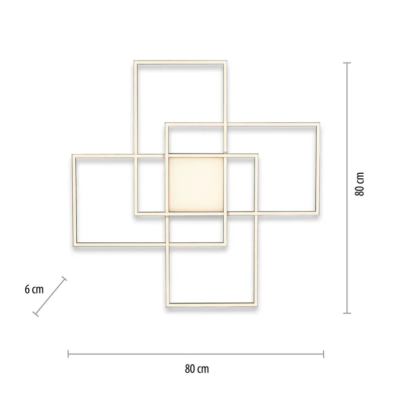 Paul Neuhaus Q-ASMIN LED plafondlamp, 80 x 80 cm van Q-Smart-Home in Zwart, Wit – productfoto 3 van 5
