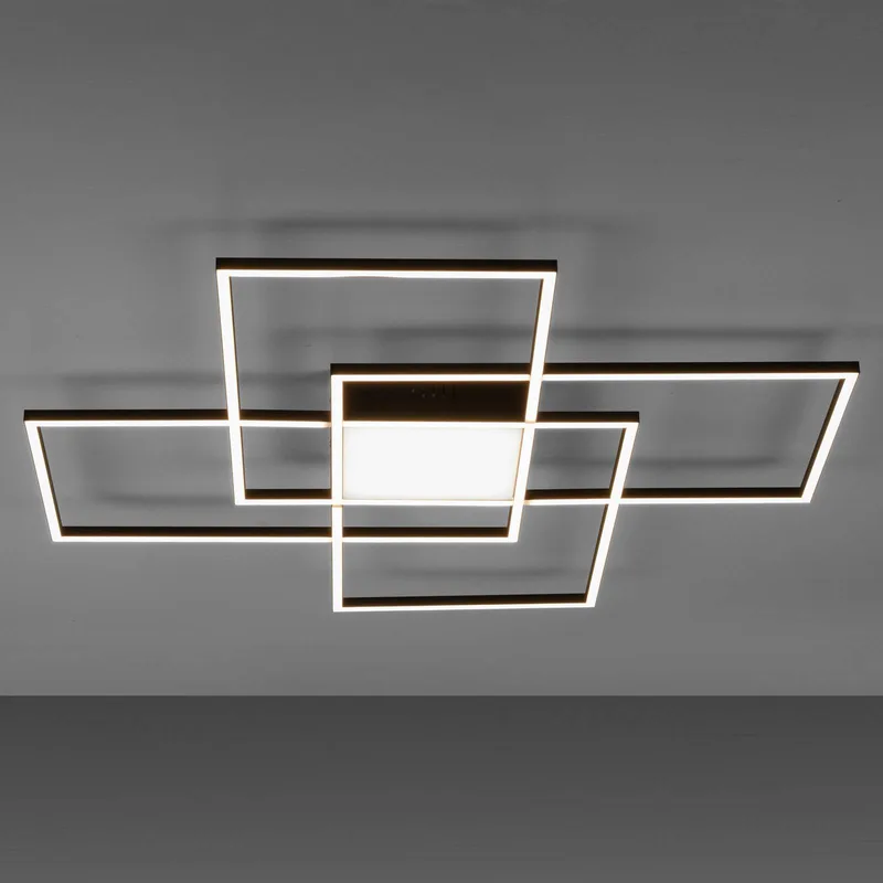 Paul Neuhaus Q-ASMIN LED plafondlamp, 80 x 80 cm von Q-Smart-Home in Schwarz, Weiß – Produktfoto
