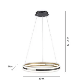 Paul Neuhaus Q-Beluga LED hanglamp, messing by Q-Smart-Home in Messing mat, Anthracite – product photo 2 of 4