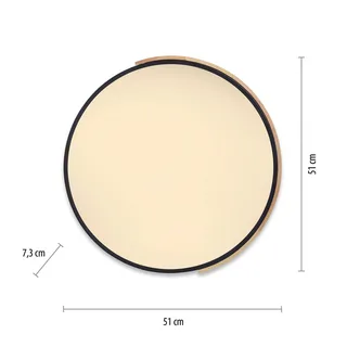 Paul Neuhaus Q-BILA LED plafondlamp, zwart/eiken by Q-Smart-Home in Black, Eiken, White – product photo 3 of 5