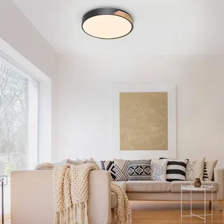 Paul Neuhaus Q-BILA LED plafondlamp, zwart/eiken by Q-Smart-Home in Black, Eiken, White – product photo 2 of 5