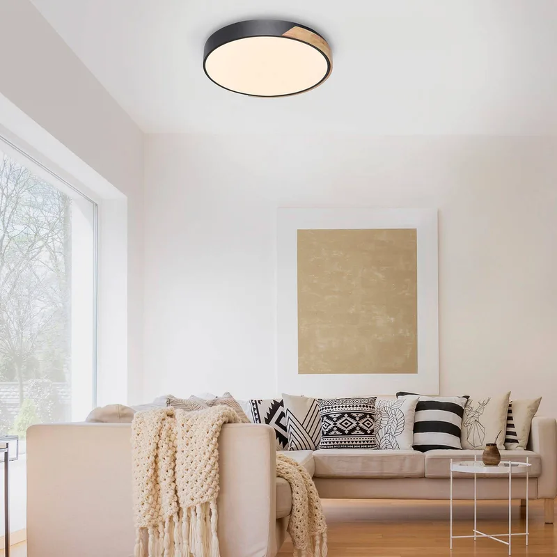 Paul Neuhaus Q-BILA LED plafondlamp, zwart/eiken by Q-Smart-Home in Black, Eiken, White – product photo 2 of 5