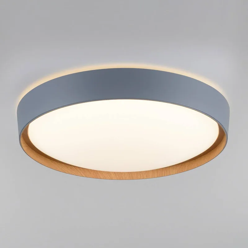 Paul Neuhaus Q-EMILIA LED plafondlamp, grijs/hout by Q-Smart-Home in Grey, Licht hout, White – product photo 1 of 5