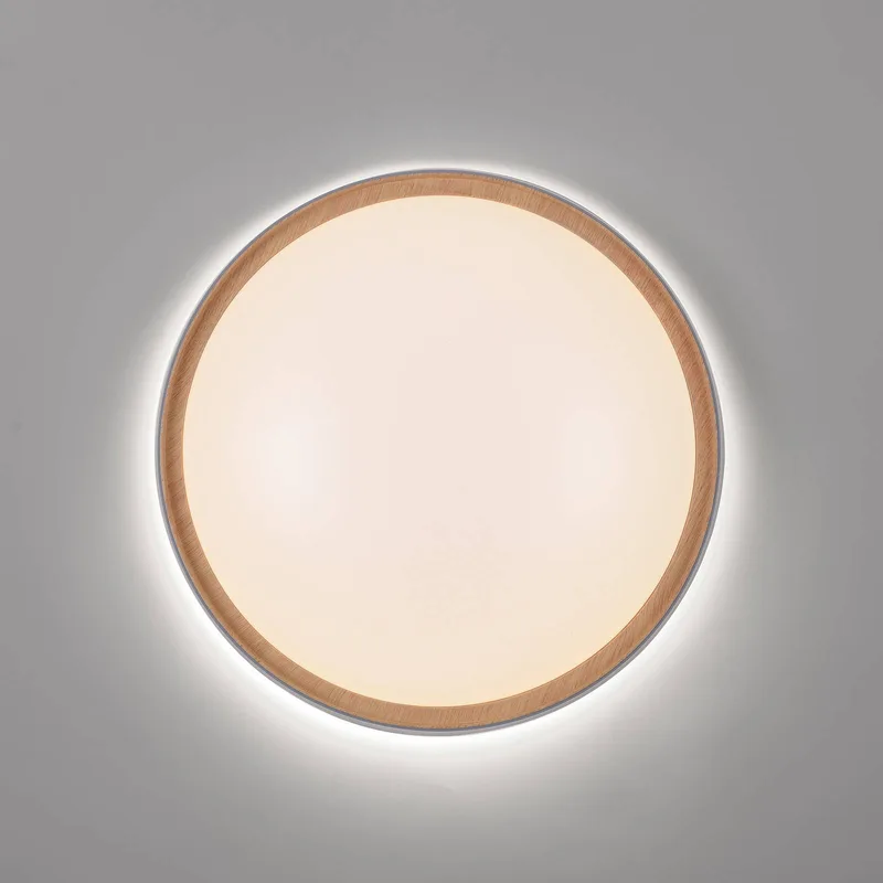 Paul Neuhaus Q-EMILIA LED plafondlamp, grijs/hout by Q-Smart-Home in Grey, Licht hout, White – product photo 3 of 5