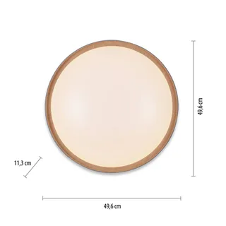 Paul Neuhaus Q-EMILIA LED plafondlamp, grijs/hout by Q-Smart-Home in Grey, Licht hout, White – product photo 4 of 5