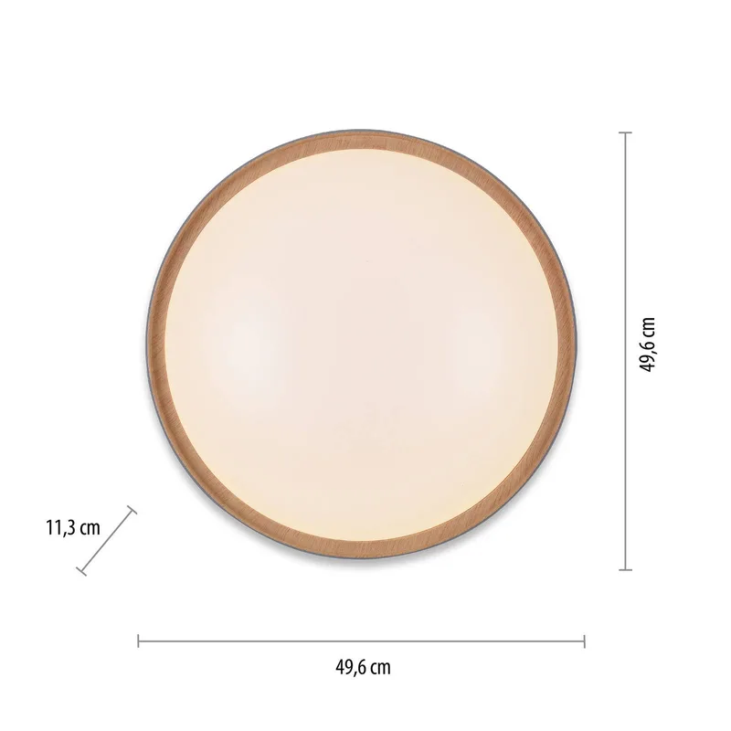 Paul Neuhaus Q-EMILIA LED plafondlamp, grijs/hout by Q-Smart-Home in Grey, Licht hout, White – product photo 4 of 5