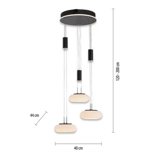 Paul Neuhaus Q-ETIENNE hanglamp rondel, zwart by Q-Smart-Home in Black, White – product photo 3 of 5